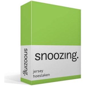 Snoozing Jersey - Hoeslaken - 100% gebreide katoen - 80/90x200 cm - Lime