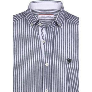 Felix Hardy Overhemd - Gestreept - Poplin Katoen Linnen - Lange Mouw Heren Navy - M