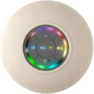 Witte Waterdichte LED Bluetooth Douche Luidspreker met Zuignap - USB Oplaadbaar - Geschikt voor Smartphone, Tablet en PC - IPX-4