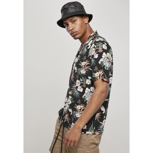 Urban Classics - Viscose AOP Resort Overhemd - XL - Zwart