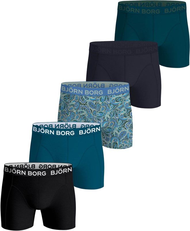 Björn Borg heren cotton stretch 5P boxers basic paisley multi