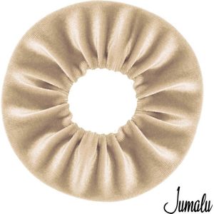 Jumalu scrunchie velvet haarwokkel haarelastiekjes - beige - 1 stuk