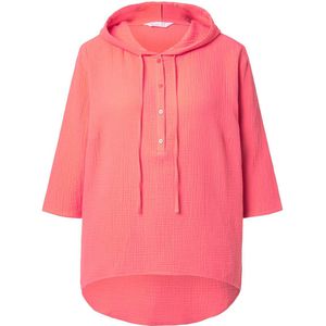 Angel of Style Angel of Style - Dames - Blouse A-lijn mousseline capuchon - Koraal - Maat 42