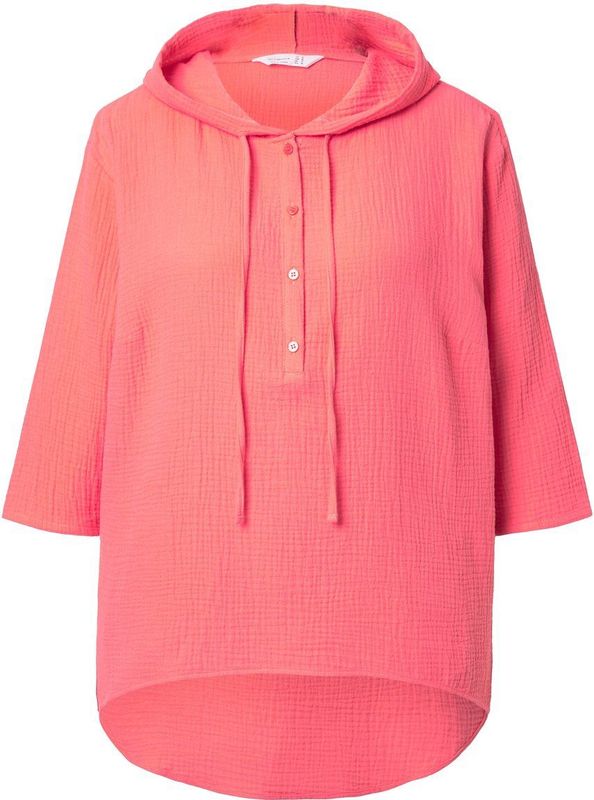 Angel of Style Angel of Style - Dames - Blouse A-lijn mousseline capuchon - Koraal - Maat 42