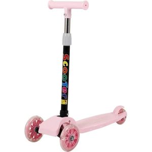 Kinderstep - Roze - Step met 3 Wielen - Opvouwbaar - PUI en Staal Aluminiumlegering