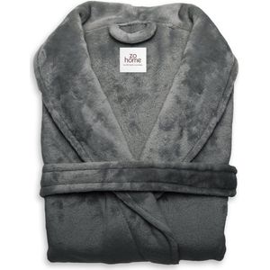 ZoHome Cara Badjas Lang - Fleece - Maat XL - Dark Grey