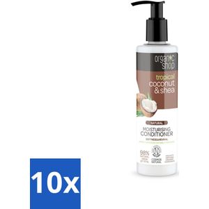 Organic Shop - Coconut & Shea Conditioner - Verzorgend en Voedend - 280 ml - Bulkverpakking - 10 stuks