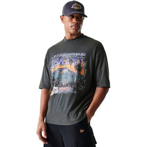 New Era - NBA Washed Graphic - T-shirt - Grijs - Korte Mouwen