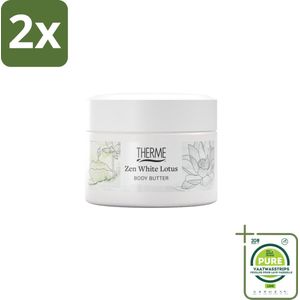 Therme - Zen White Lotus - Bodybutter - Hydraterend - Verzorgend - 75gr - Voordeelverpakking - 2 stuks - Lichaamsbalsem - Hydraterende bodybutter