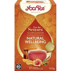 Yogi Tea For the Senses Natural Wellbeing Bio met etherische oliën - Voordeelverpakking: 6 pakjes van 17 theezakjes