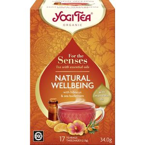 Yogi Tea For the Senses Natural Wellbeing Bio met etherische oliën - Voordeelverpakking: 6 pakjes van 17 theezakjes