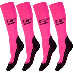 STAPP Horse Paardrijsokken Deocell - 4 paar Ruitersokken - Roze - Maat 35/38