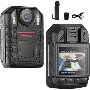 Dailysuppliess Bodycam - Action Cam - Bewegingsdetectie - 180º Draaibare Lens - Bodycam Politie - Spycam - Full HD - Zwart