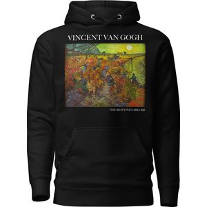 Vincent van Gogh 'De Rode Wijngaard' (""The Red Vineyard"") Beroemd Schilderij Hoodie | Unisex Premium Kunst Hoodie | Zwart | M