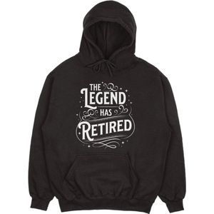 The Legend Has Retired Hoodie - Maat S - Pensioen Trui - pensioen cadeau - pensioen - Heren Hoodie - Dames Hoodie - Unisex - Cadeau