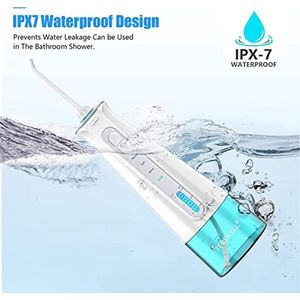 Draadloze Waterflosser met 3 Modi en 6 Sproeiers, Oplaadbare Elektrische Munddusche voor Thuis en Reizen