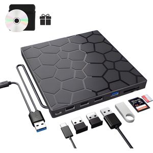 Narlix Externe DVD Speler - USB 3.0 & USB C - Windows MacOS Linux