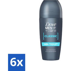 6 x Dove Men+Care - Classic - Deodorant Roll-on - Anti-Transpirant - 50 ml - Antitranspirant - Deodorant - Roll-on - Dove Men+Care - Mannelijke Huid