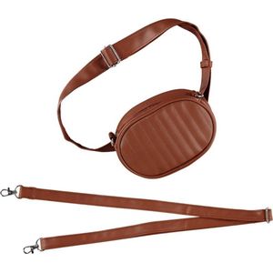 Sarlini - Heuptas - Festival tasje - Fanny pack - Heuptasje dames - Schoudertas - Handtas - 17 x 11 cm Cognac