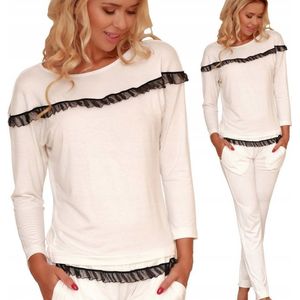 Hoogwardige viscose pyjama set- marineblauw - lage taille S/M