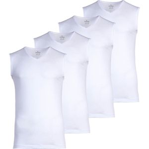 Ragman - Onderhemd - Verpakking van 4 - Aansluitend Shirt zonder Mouwen - V-hals - Katoen