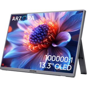 Arzopa A3C Pro - Portable Full HD OLED Monitor - Space Grey - Incl Sleeve - Hoge kleurechtheid - 1ms - 13 inch