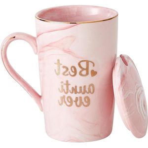 Koffiemokken 14oz - Geschenken voor koppels/bruiloft/jubileum/verjaardag/moeder/papa/zus/tante/vrienden/collega - grappige schattige cadeaus keramische bekers (Beste tante ooit) Het merknaam ""Koffiemokken"" is verwijderd uit de titel.