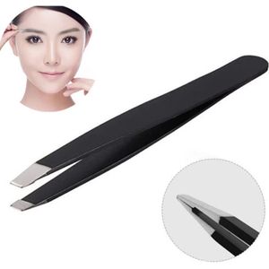 CHPN - Pincet - Pincetje - Eplieren - Voor Perfecte Wenkbrauwen - Tweezer - Zwart - RVS - gezichtshaar verwijderen - Splinter verwijderen - 9CM