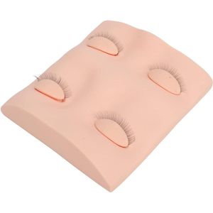 Nepwimper-make-up trainingshoofdmodel, lichtgewicht PVC, zacht siliconen, wasbaar, beginners (roze)