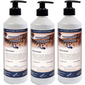 Handzeep Orange 500 ml - met gratis pompje - set van 3 stuks
