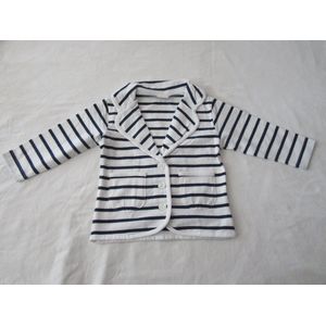 Noukie's - Jas - Meisje - Uitneembare voering  - Wit stip blauw  - 3 jaar 98