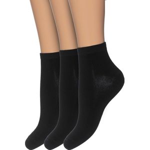 Bonnie Doon Bamboe Sneakersokken Dames Zwart maat 36/42 - 3 paar - Licht, Ademend, Soepel - Zeer Comfortabel en Zacht - Zakken niet af - Korte sokken - Bamboo Viscose Rayon - Antibacteriële Werking - Milieubewust - Black - OL0410993.101