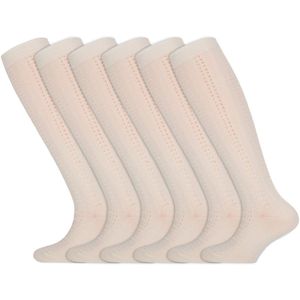 Meisjes sokken | Kniekousen | Merk: Yellow Moon | Kleur: Off-White | Maat: 19 t/m 38 | 6 Paar