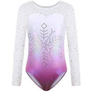 Meisjes Gymnastiekpak met Lange Mouwen - Roze Turnpakje voor Dans en Gym