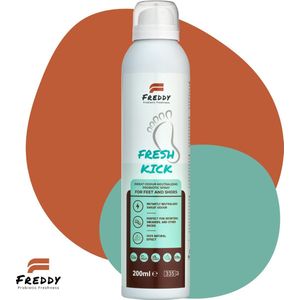 FRESH KICK - Voet- en sneakerspray. Voor sportschoenen, sneakers, werkschoenen en direct op je voeten - Probiotica voetspray tegen zweetvoeten - Voetdeodorant - Schoendeodorant - Stop stinksokken en zweetgeur - Ook voor steunzolen