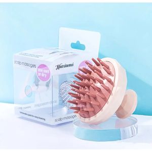 2 stuk Haarborstel - Scalp Massager - Scalp Brush - Premium Siliconen - Haar Borstel - Hair Brush - Haarverzorging - Soins capillaires - Anti Roos - Haargroei - Hoofdhuid Massage- Brosse à cheveux - Diamont Beige-Bruin