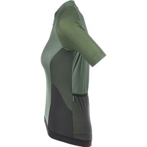 Bioracer Sprinter Coldblack - Fietsshirt Dames Korte Mouw - Extra UV-bescherming - Olijfgroen - Maat XS