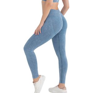 Dames Sportlegging - Sportkbroek - Shape & Liftend Effect - Push up - Squatproof - High waist - Jeansblauw - Maat XS/S
