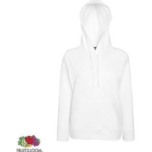 Fruit of the Loom Lady-Fit hoodie - Lightweight - Maat XS - Kleur White