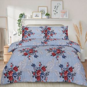 Home impressions® Bedrukt Dekbed Hoesloos/Wasbaar/Zonder Overtrek All-in dekbed | Hoesloos dekbed | Lazy dekbed | Dekbed en overtrek in 1| Grijs| blauw | antraciet + 2 GRATIS kussensloop