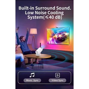 Mini Beamer VR2 – Geschikt voor Android en IOS. Compact, Krachtig en Veelzijdige beamer. Haarscherpe beeldkwaliteit,