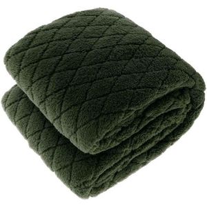 Unique Living Ezra - Fleece - Plaid - XL - 220x240 cm - Dark Green