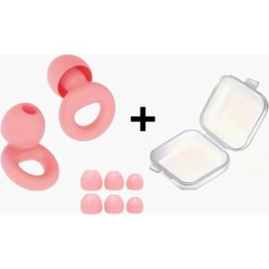Oordopjes Sport - Earplugs - Reizen - Overprikkeling - Earplugs - Roze - SNR 26 dB Demping - Inclusief Opbergdoosje - Festival Oordopjes - Herbruikbare Gehoorbescherming - Siliconen voor Slaap en Gevoeligheid - 8 Dop