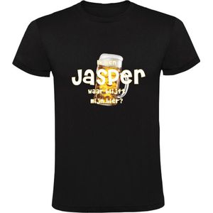 Ik ben Jasper, waar blijft mijn bier Heren T-shirt - cafe - kroeg - feest - festival - zuipen - drank - alcohol