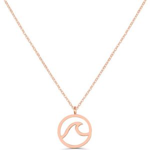 Victorious Dames Ketting Rose goud – Golf – 925 Zilver – Rosegoud Verguld – 45cm