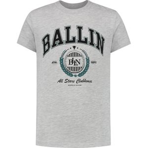 Ballin Amsterdam - Jongens Slim Fit T-shirt - Grijs - Maat 140