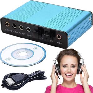 7.1 surround sound stereo audio-adapter volumeregeling hoofdtelefoonaansluiting microfoon - Externe geluidskaart met mute-schakelaar voor pc
