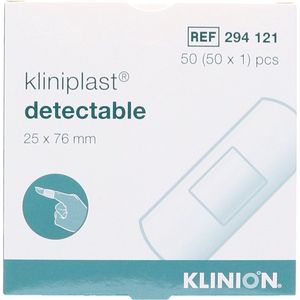 Kliniplast Detecteerbare pleister blauw waterproof 25 x 76 mm, 50 stuks