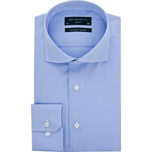 Michaelis slim fit overhemd - Oxford - lichtblauw - Strijkvrij - Boordmaat: 40