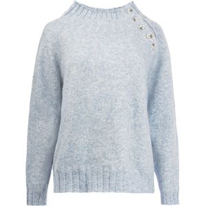 NED Trui Wooler Ls Rmj Brei Melange 25w1 U216 06 3000 Light Blue Melange Dames Maat - S